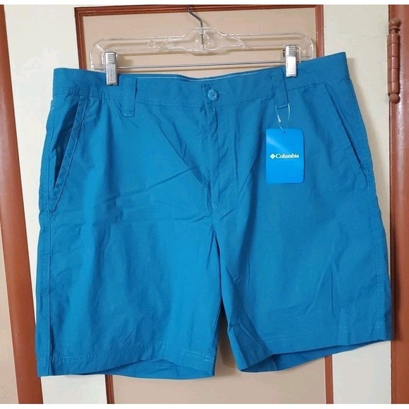 Columbia Other - Columbia Men's Shorts Teal Blue Size 36 Outdoor Hiking Adult Cotton NWT